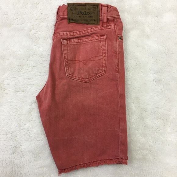 Polo Ralph Lauren Raw Hem Shorts Size 7 Brick Red - Picture 3 of 8